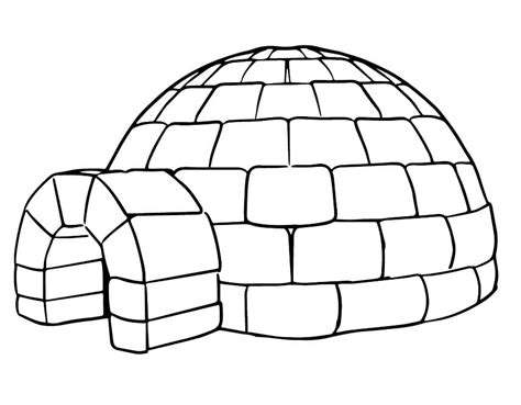 eskimo igloo house coloring page sketch coloring page