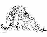 Pooh Coloring Winnie Friends Pages Tigger Eeyore Disney Book Printable Roo Piglet Funstuff Disneyclips sketch template