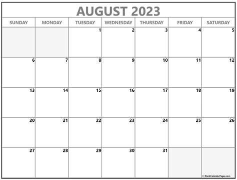 august calendar fillable template