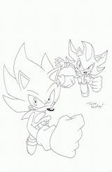 Super Coloring Sonic Shadow Pages Silver Vs Comic Template Library Clipart Line sketch template