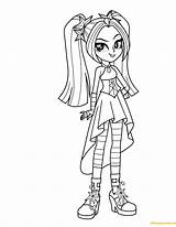 Aria Blaze Little Pony Pages Coloring Color Online sketch template