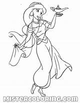 Jasmine Coloring Pages Princess Lamp Aladdin Holding Disney Kids Genie Printable Fairy Elsa Kidsworksheetfun sketch template
