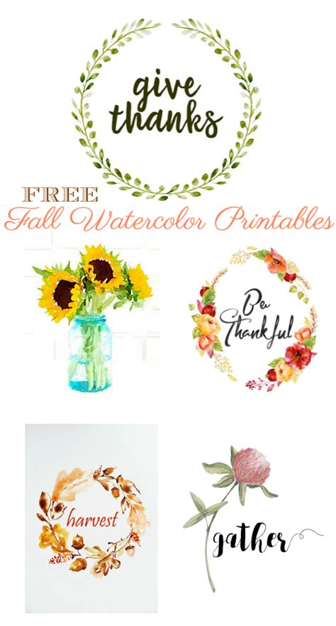 fall watercolor printables gluesticks