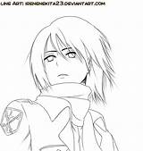 Mikasa Shingeki Kyojin Titan Coloring Line Eren Deviantart Sketch Template Pages sketch template