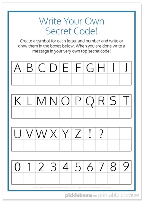 printable secret code puzzles