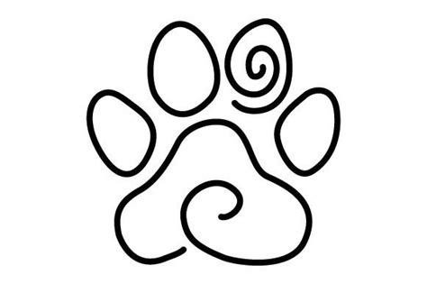 minimalist dog paw  art printable modern paw illustration drawing