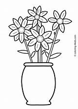 Coloring Pages Flower Kids Flowers Printable Sheets Drawing Play Doh Colouring Print Vase Color Draw Malebøger A4 Spring Gemt Fra sketch template