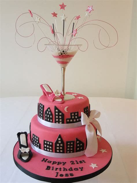Pink Black Shoe Cocktail Satc Birthday Cake Cocktail Cake Cake