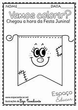 Junina Bandeirinhas Milho Bandeirinha Atividades Topo Sona Coloringcity sketch template