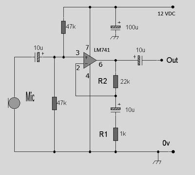 op amp lm pre amp mic schematic diagram wiring diagram