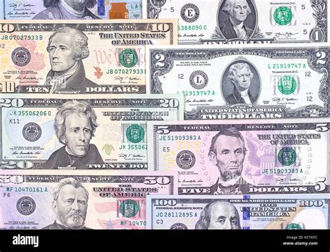 los billetes de dolar americano abstracta de diferente denominacion