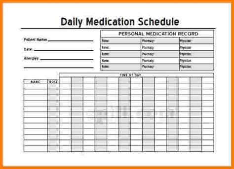 personal medication list template perfect template ideas
