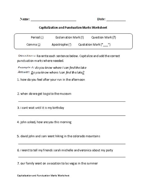 englishlinxcom punctuation worksheets