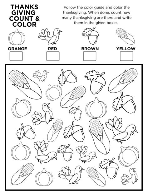 printable thanksgiving  spy count  color activity page  kids