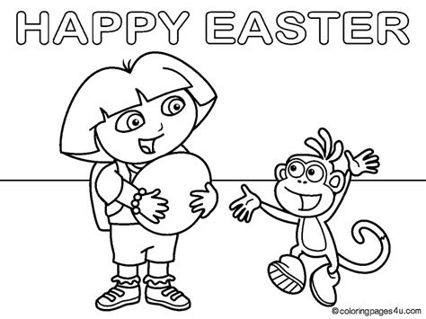 dora  easter egg coloring page coloring pages