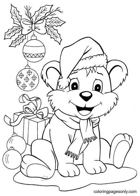 christmas puppy coloring page  printable coloring pages