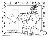 Texas Coloring Color Pages Sheet Tex Big Boots Printable Cares Away Style Book Symbols Bluebonnets Stuff Funcitystuff Preschool Theme Pattern sketch template