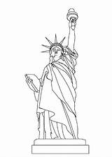 Liberty Statue Coloring Getcolorings sketch template