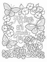 Coloring Pages Butterfly Bible Things Inspirational Verse 5x11 Etsy Sizes Two Garden Sheets Adult Made Journaling Book sketch template