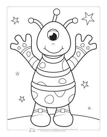 alien coloring pages  preschoolers