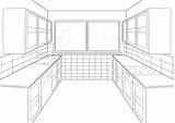 Perspective Kitchen Point Drawing Deviantart Room Drawings Sketch Choose Board Vanishing Interior sketch template