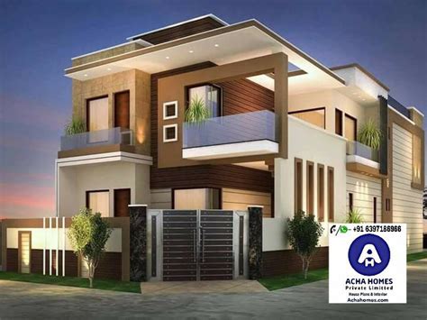 square feet bhk double floor contemporary home design ideas india