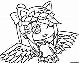 Gacha Life Coloring Pages Girl Cute Anime Print Para Colorir Kawaii Desenhos Wings Wolf Angel Do Kolorowanki Druku Wonder Pintar sketch template