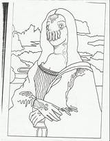 Mona Lisa Coloring Getdrawings sketch template