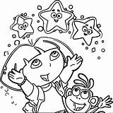 Dora Coloring Pages Coloring4free Explorer Stars Printable sketch template