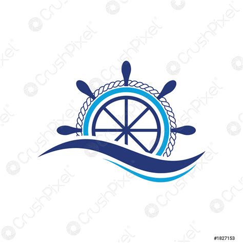 ship steering wheel logo design template vector icon stock vector  crushpixel