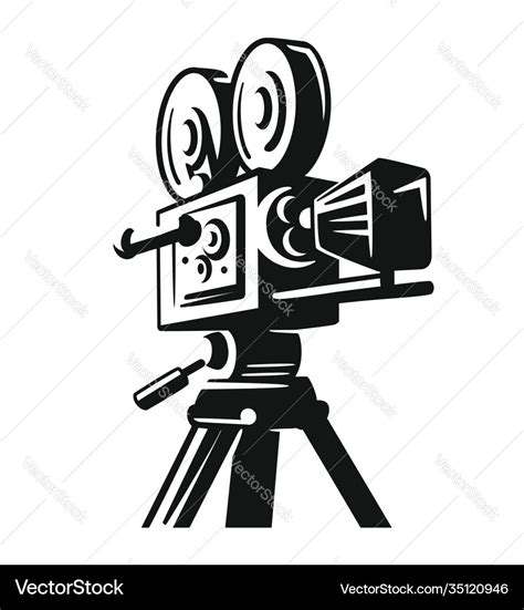 vintage video camera logo    cinema vector image