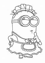 Coloring Minion Purple Getcolorings Minions sketch template