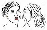 Whisper Clipart Clip Telling Girl Secret Cliparts Illustration Clipground Library Vector sketch template