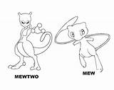 Pokemon Legendary Coloring Pages Mew Mewtwo sketch template