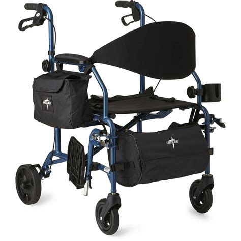 medline combination rollator transport wheelchair folding rolling walker wheel chair  wheels