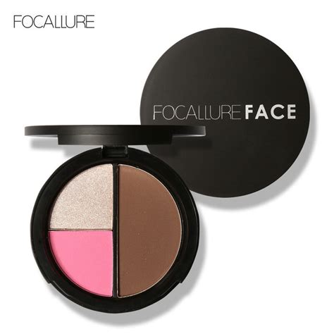 focallure 3 colors shimmer bronzers and highlighters powder makeup