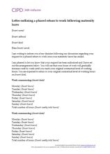 return  work letter    letter template collection