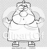 Shrugging Plump Frat Man Outlined Coloring Clipart Vector Cartoon Cory Thoman sketch template