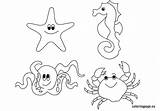 Sea Coloring Animals Pages Creatures Ocean Underwater Animal Life Under Printable Print Kids Color Scene Deep Sheets Water Drawing Simple sketch template
