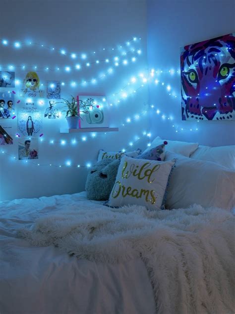 Blue Fairy Lights American Dream House Ideas De Decoración De