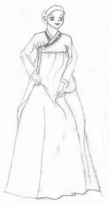 Hanbok sketch template