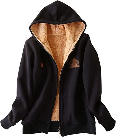 Zanda Women S Thick Sherpa Lined Zip Up Hoodie Hooded Sweatshirt Jacket