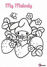 Colorear Conejito Sanrio Kitty Colouring Fresas Mymelody Dekawaii Bubakids Tablero Gato sketch template