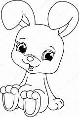 Kleurplaat Konijn Kaninchen Hase Malvorlagen Coloring Depositphotos sketch template