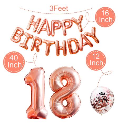 Buy 18th Birthday Decorations Party Supplies Rose Gold 18 Birthday