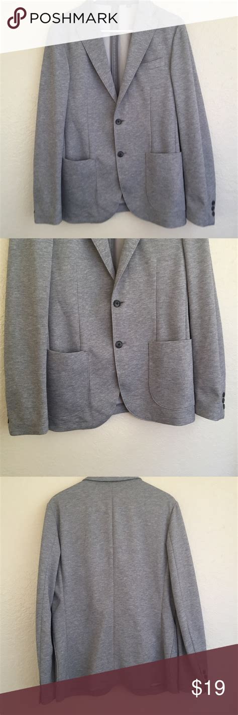 gray oversized uniqlo blazer  buttons blazer uniqlo jackets uniqlo