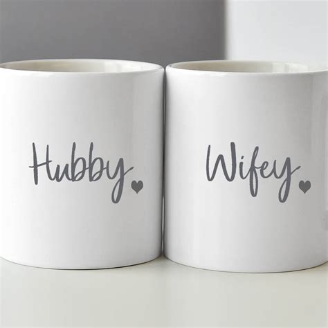 hubby and wifey personalised mug set by koko blossom
