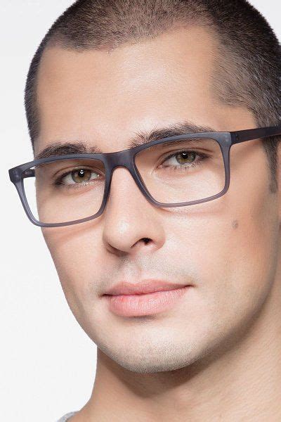 Persian Rectangle Matte Gray Frame Glasses In 2020 Eyeglasses