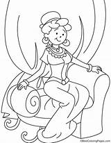 Throne Princess Big Coloring Sitting sketch template