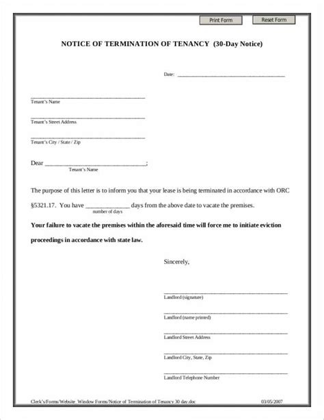 sample lease termination letter templates  ms word   xxx